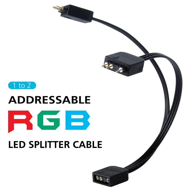 Akasa Addressable RGB LED Splitter Cable | 1-to-2 aRGB LED