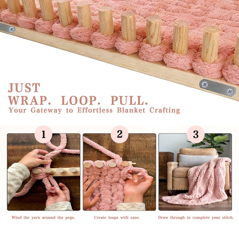 FRYTEPUYE Chunky Blanket Loom - Loom for DIY Throw Blankets,