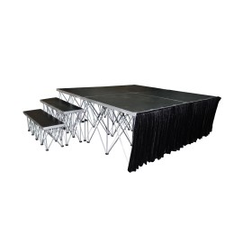 ProX XSF-SKIRT24 StageX 24 inch Portable Stage Skirt Black Compatible W/ XSQ XSU
