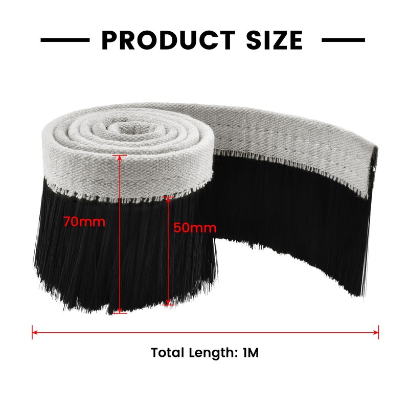 SATUY CNC Vacuum Brush, 1m x 70mm Nylon Dust Shoe