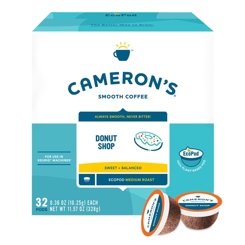 Cameron's Coffee Single Serve Pods, Donut Shop, 32 Count (Pack
