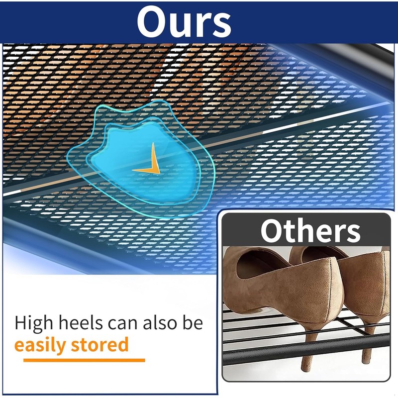 SUFAUY 2 Tier Mesh Shoes Rack for Closet, Stackable All