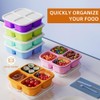 6 Pack Bento Snack Containers Set，Reusable 4 Compartment Divided Food