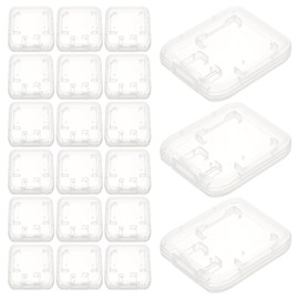 SHOWERORO 24pcs Transparent Memory Card Storage Case Durable Organizer for and Cards Closure for Travel and Everyday Use