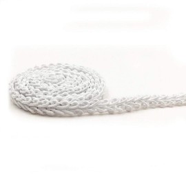 Yalulu 50 Metres Braided Twist Cord Border Made of Decorative Ribbon Decorative Ribbon Gift Ribbon Lace Trim Cord Cord Ribbon for Sewing Crafts Wedding Clothing Decoration (White)