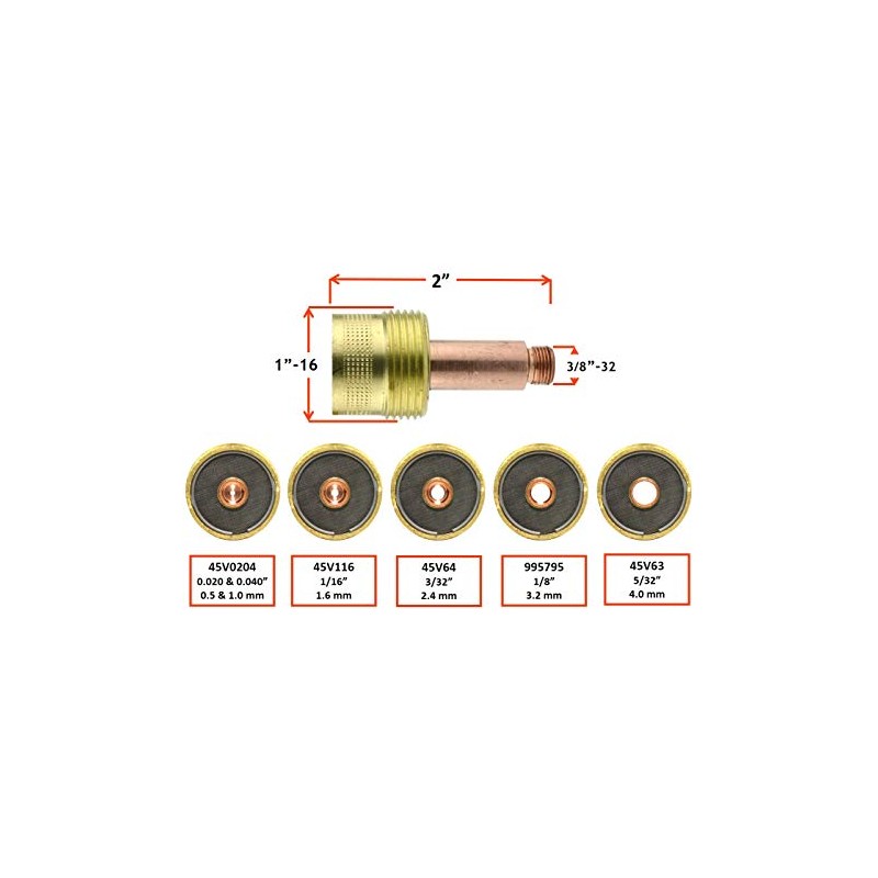 SÜA - Large Diameter Gas Lens Collet Body for TIG