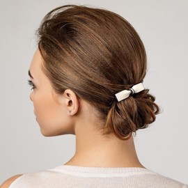 4 PCS Bow Acrylic Hair Clips, Bow Hair Clips, Metal Snap Matte Hairpins Hair Accessories For Hairdressing Salon Hairdresser,Women (Style1, One size)