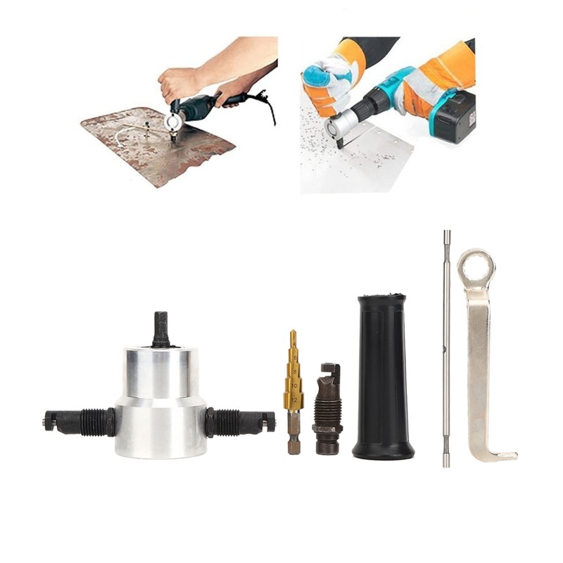 6pcs Double Head Metal Sheet Nibbler Cutter Hole Saw Drill