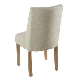 Homepop Home Decor | Upholstered Modern Curved Back Dining Chair | Single Dining Chair | Decorative Home Furniture, Stain Resistant Textured Linen Cream (Single Pack)