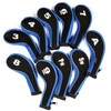 10pcs/Set Neoprene Zippered Long Neck Number Print Golf Iron Covers
