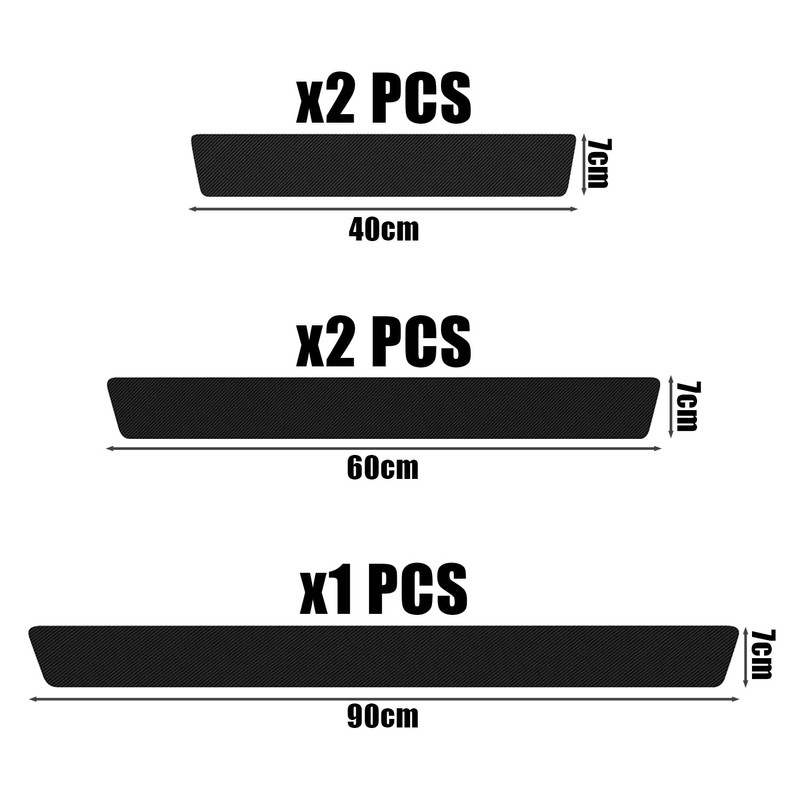 4 Strips Car Door Sill Protectors with 1 Strip Boot
