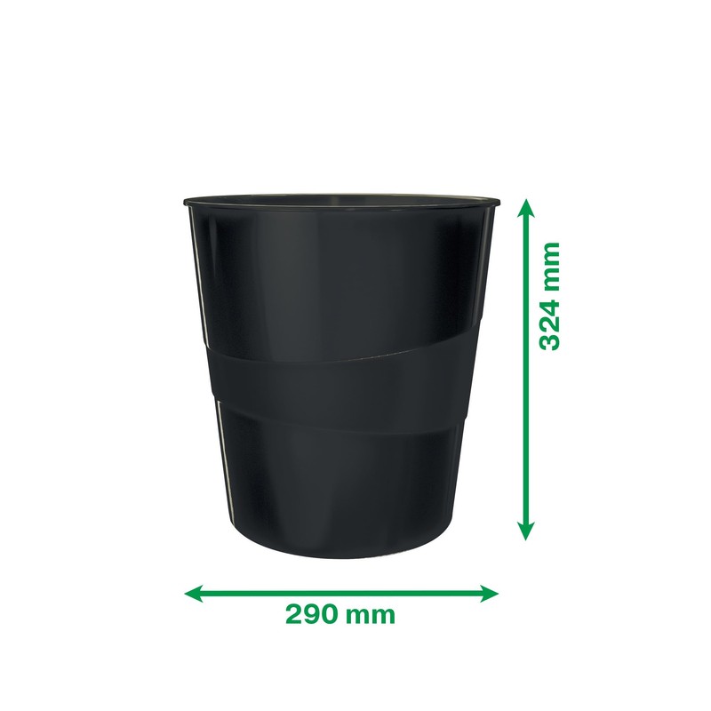 Leitz Waste Paper Bin, 15L Capacity, 100% Recyclable, Blue Angel
