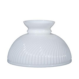 B&P Lamp® 10" Opal White Swirl Ribbed Student Lamp Shade with Plain Top