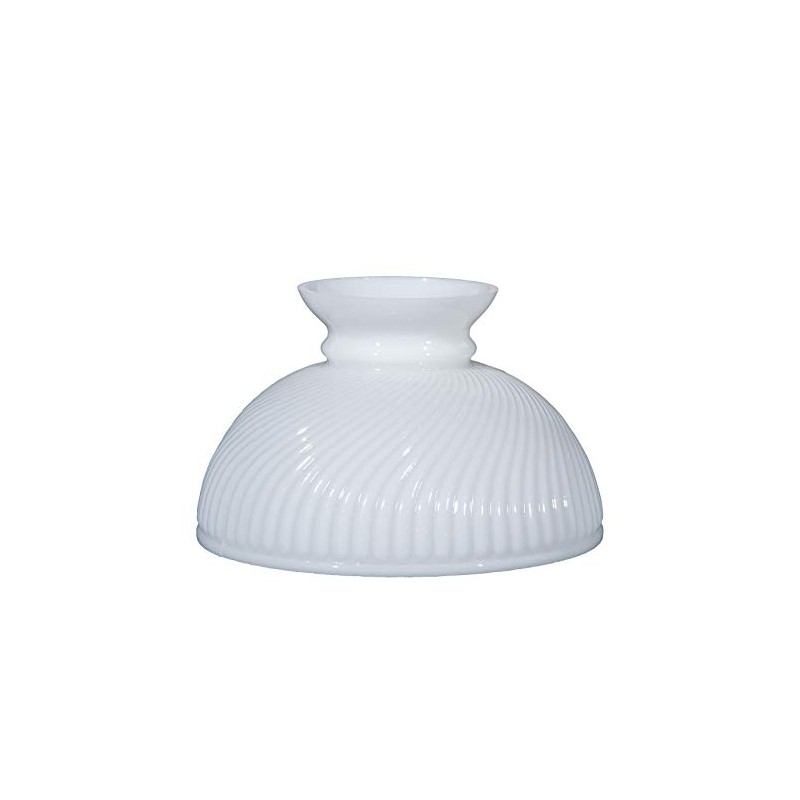 B&P Lamp® 10" Opal White Swirl Ribbed Student Lamp Shade