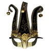 KBW Golden Lion Jester Venetian Masquerade Mask Black Silver Gold,