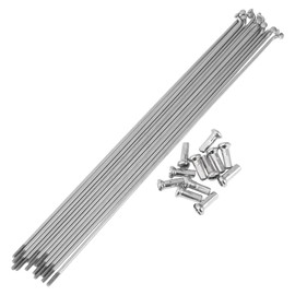 HEROFFIX 12 Set 14G Bicycle Spokes 195mm Bike Wheel Spokes 304 Stainless Steel Silver Tone