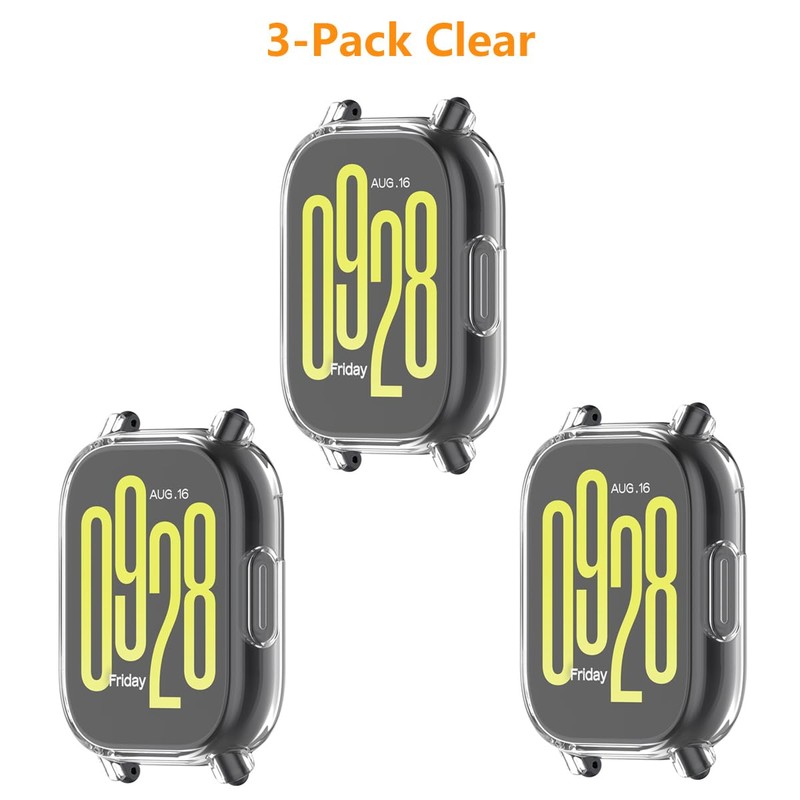 HOMTERN 3-Pack Cases Compatible with Redmi Watch 5 Active,Flexible TPU