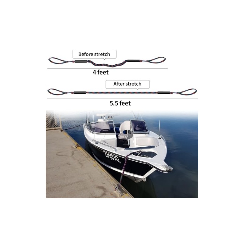 Bungee Dock Lines - Quick Connect Shock Absorbing Mooring Lines