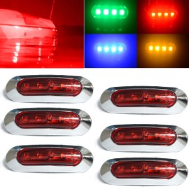 JXOFROAD 3.8" 6pcs Red Boat Marine Lights Waterproof , LED Interior Navigation Cockpit Transom Decoration and Deck Light for Kayak Yacht Pontoon