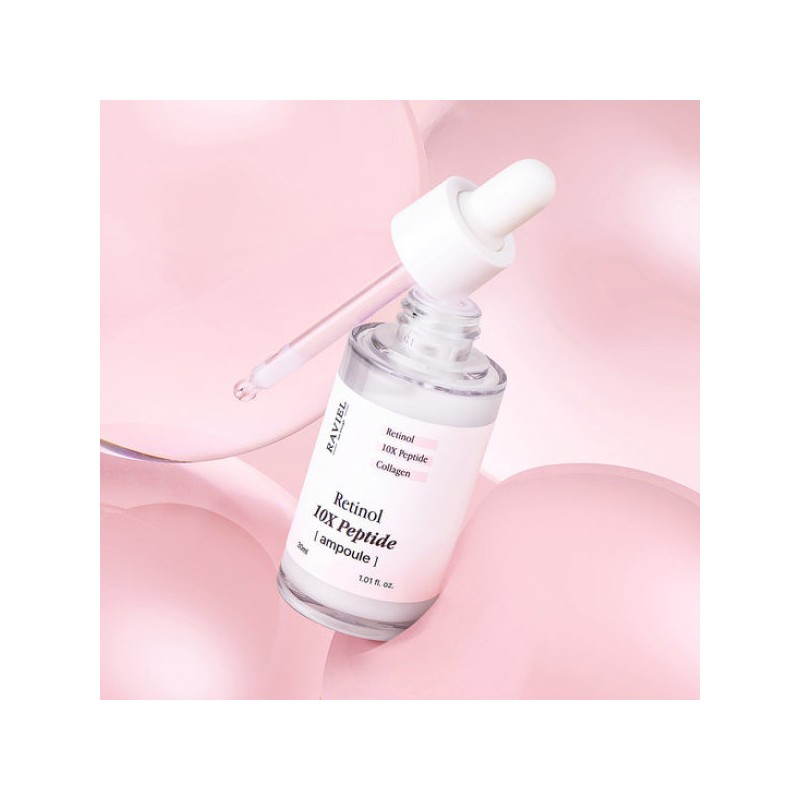 Raviel 라비엘 스킨부스터 깐달걀 모공탄력 앰플 레티놀 10X 펩타이드 앰플