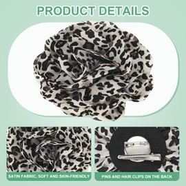 M METERXITY Rose Flower Brooches and Pins for Women, 5.5 Inch Lapel Pins Dainty Satin Fabric Big Camellia Hair Flowers Clips for Wedding/Parties/Clothes/Jewelry [14cm, Beige]