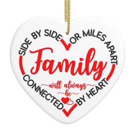Ceramic Adoption Ornament – Love Makes A Family Adoption Day Gift, Heart-Shaped Family Christmas Ornament, Gotcha Day Keepsake for Adoptive Parents & Kids, 3 x 2.6 Inch