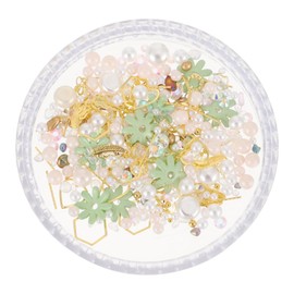 WOONEKY Nail Art Accessories Pearl Gems Manicure Studs Shiny Decorations DIY Charms Fake Nail Ornaments