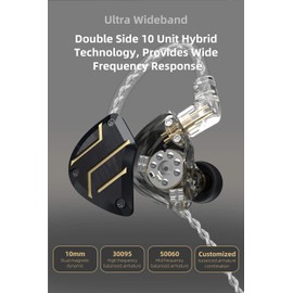 Yinyoo In-Ear Earphones, Wired Earphones, Wired Earphones, Hybrid Earphones, Stylish, Stereo, In-Ear Monitor, Chinese, Compatible with 2-pin Cable (Purple/Microphone)