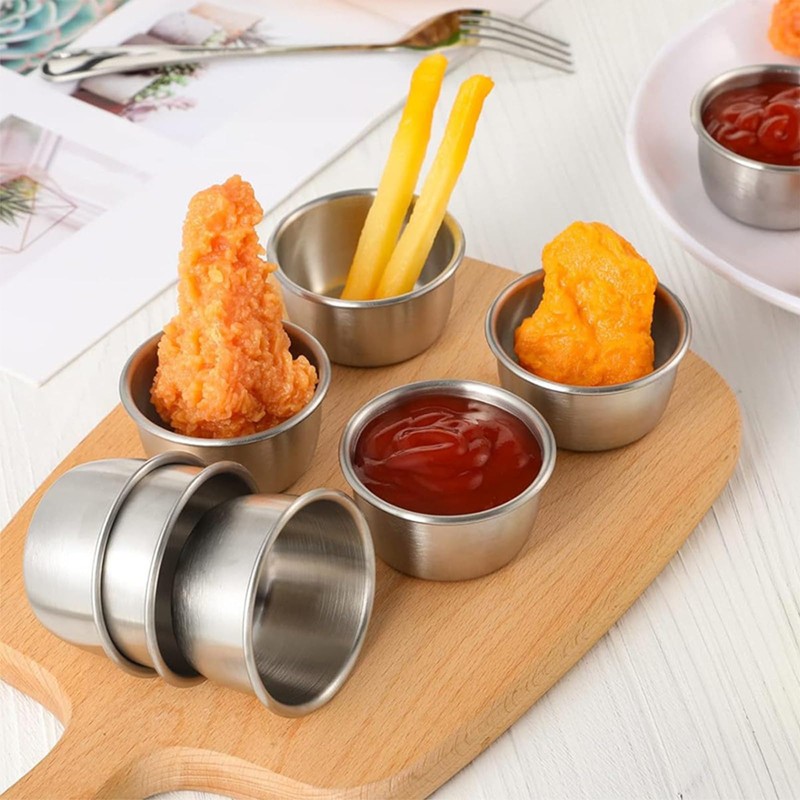 6pcs.6oz Covered Salad Dressing Containers, Small Leak Proof Reusable Stainless