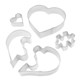 R&M International 5161 You Complete Me Valentine's Day Love Heart Puzzle Cookie Cutters 5-Piece Set