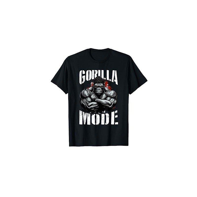 Gorilla Mode Beast Workout Gym Bodybuilding Fitness T-Shirt, black