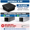 shinfly 35x35 mm Square Tube Inserts, Black PE Plastic End