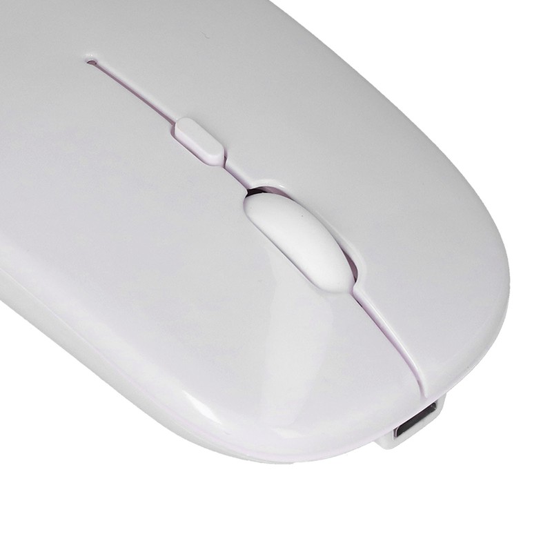 Wireless Mouse Rechargeable DualMode 2.4G Ergonomic Mute Optical Computer Accessories(White