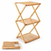 BAMHIGHS 3-Tier Bamboo Folding Shelf, Multi-Purpose Storage Rack for Shoes,