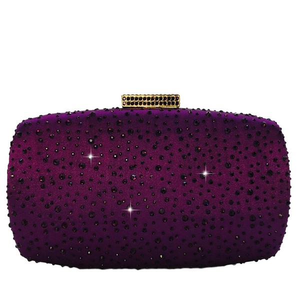 Boutique De FGG Women's Crystal Clutch Purse for Wedding Bride