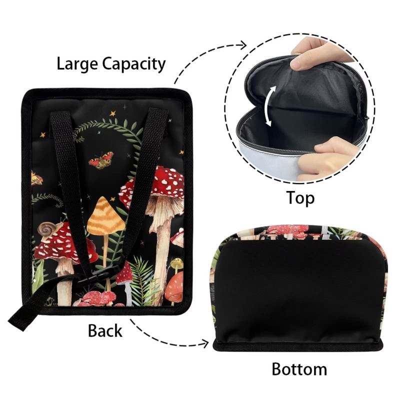 JEOCODY Mushroom Car Trash Can with Lid Waterproof Car Accessories