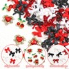 BELICEY 130Pcs 3D Nail Charms Set Red Black White Acrylic