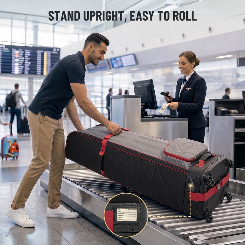 Golf Travel Bag Foldable, 1680D Oxford Fabric Padded Protect Golf