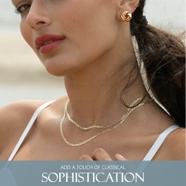 KISPER 18K Gold Over 925 Sterling Silver Italian 3mm Solid Diamond-Cut Mariner Link Chain Necklace - for Men & Women with Lobster Clasp - Made in Italy, 24"