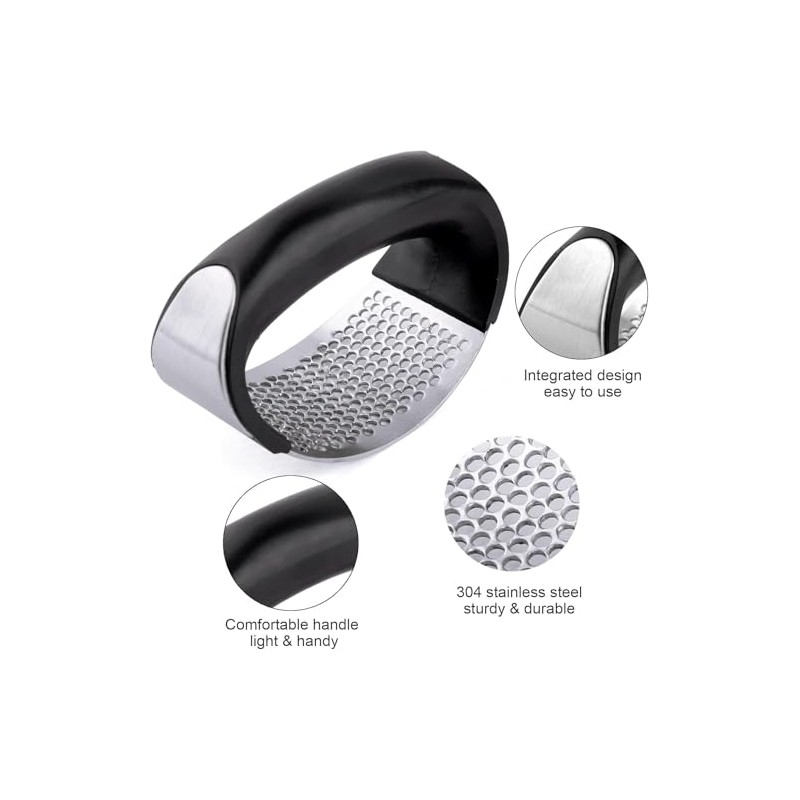 Easy-to-Use Garlic Press | 304 Stainless Steel Garlic Crusher &