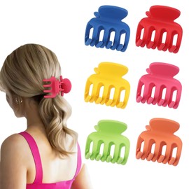 USDNICE 6 Pcs Hair Clips Small Claw Clips for Thin Hair Medium Matte Non-slip Hair Accessories for Women and Girls (Dopamine)