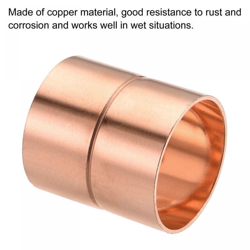 sourcing map Copper Pipe Coupling 35mm Straight Connecting Adapter with