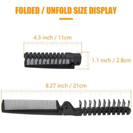 3Pcs Foldable Brush Comb, Travel Folding Hair Comb Anti-Static Plastic Portable Double Headed Massage Head Brush for Men Women(Black)