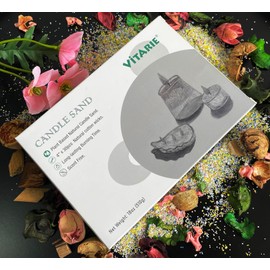 VITARIE Endlessly Customizable Powder Candle Sand, 18oz/510g Refillable Beaded Wax Sand DIY Pearled Candle All Natural Reusable Candle Making Self Extinguish Candle with 30pcs Wicks. (Pearl White)