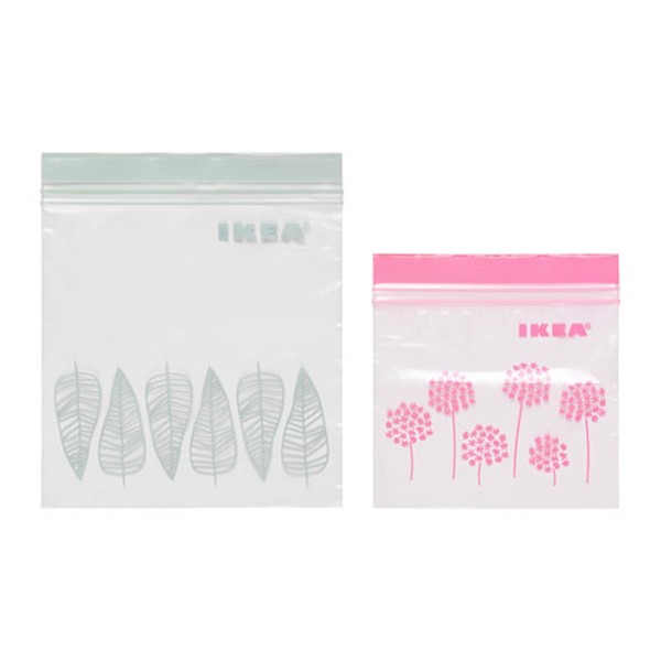 Ikea ISTAD: Plastic Bags, Set of 60, Green/Pink (403.852.89)