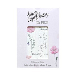 Mummy Countdown Body Tattoos - Temporary Baby Belly Tattoos for Pregnancy - Vegan and Skin-Friendly - for Photo Shooting - Baby Belly Shooting