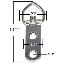 2 Hole Heavy Duty D Ring Picture Hanger With Screws - Pro Quality (100)