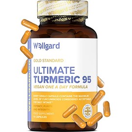 Turmeric Capsules High Strength by Wellgard, Turmeric 95, Curcumin, Made in UK
