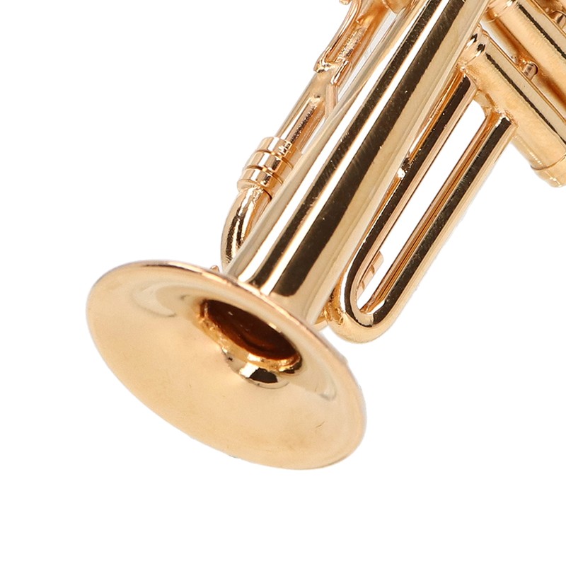 Trumpet Model Ornaments Exquisite Brass Miniature Instrument Desktop Decoration Gold