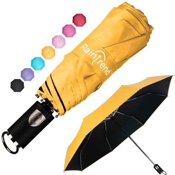 Yellow Umbrella Windproof Compact Umbrella Travel Automatic Portable Umbrella Mini